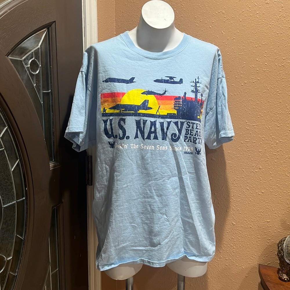 U.S. navy mens light blue t-shirt